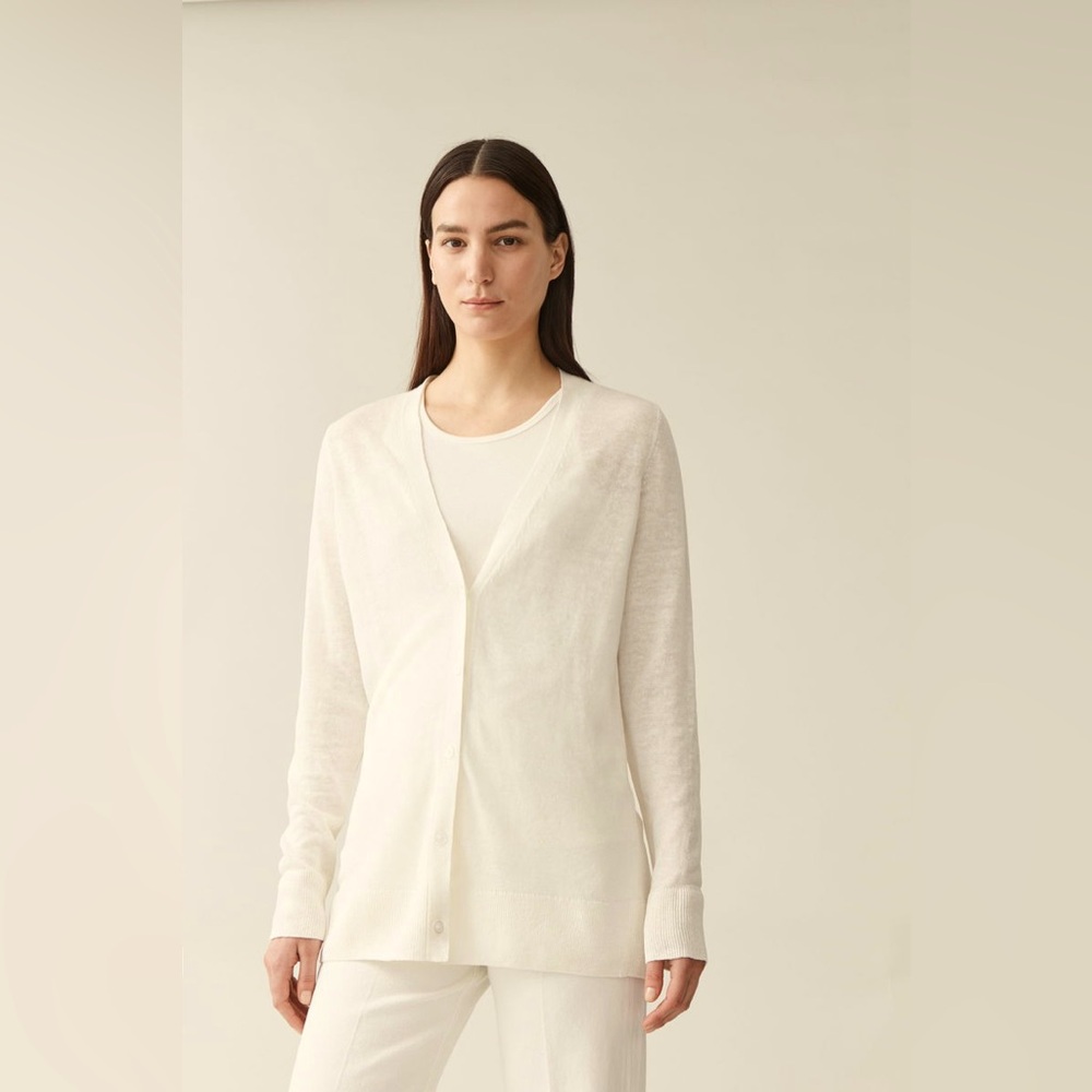 COS Linen-Mulberry Silk Cardigan